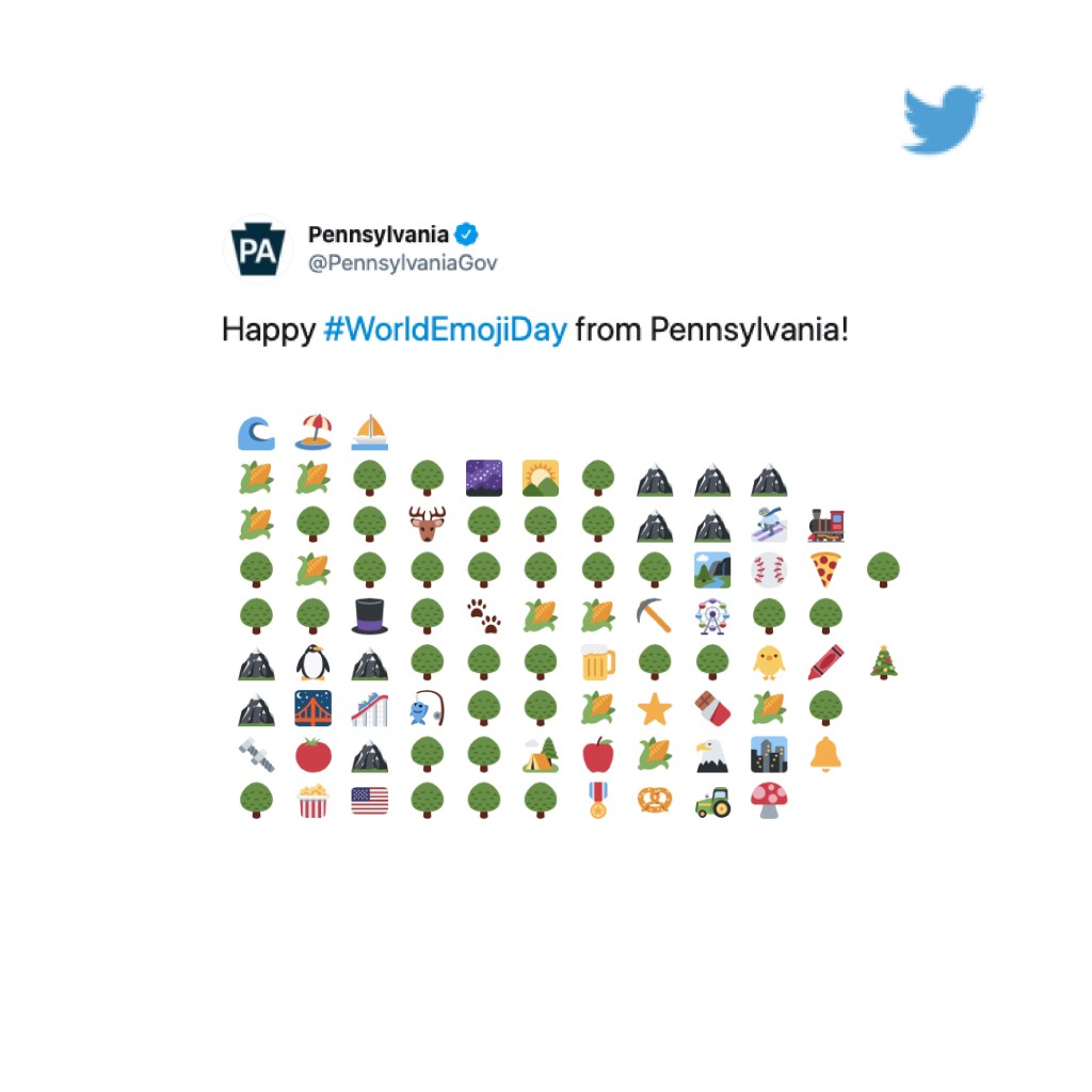 Emojis in the shape of Pennsylvania for World Emoji Day.